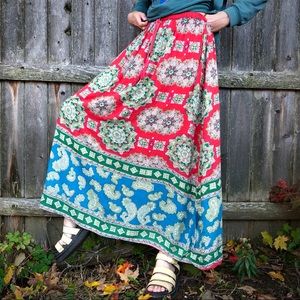 Angie Psychadelic Hippie Paisley Maxi Skirt Sz. M